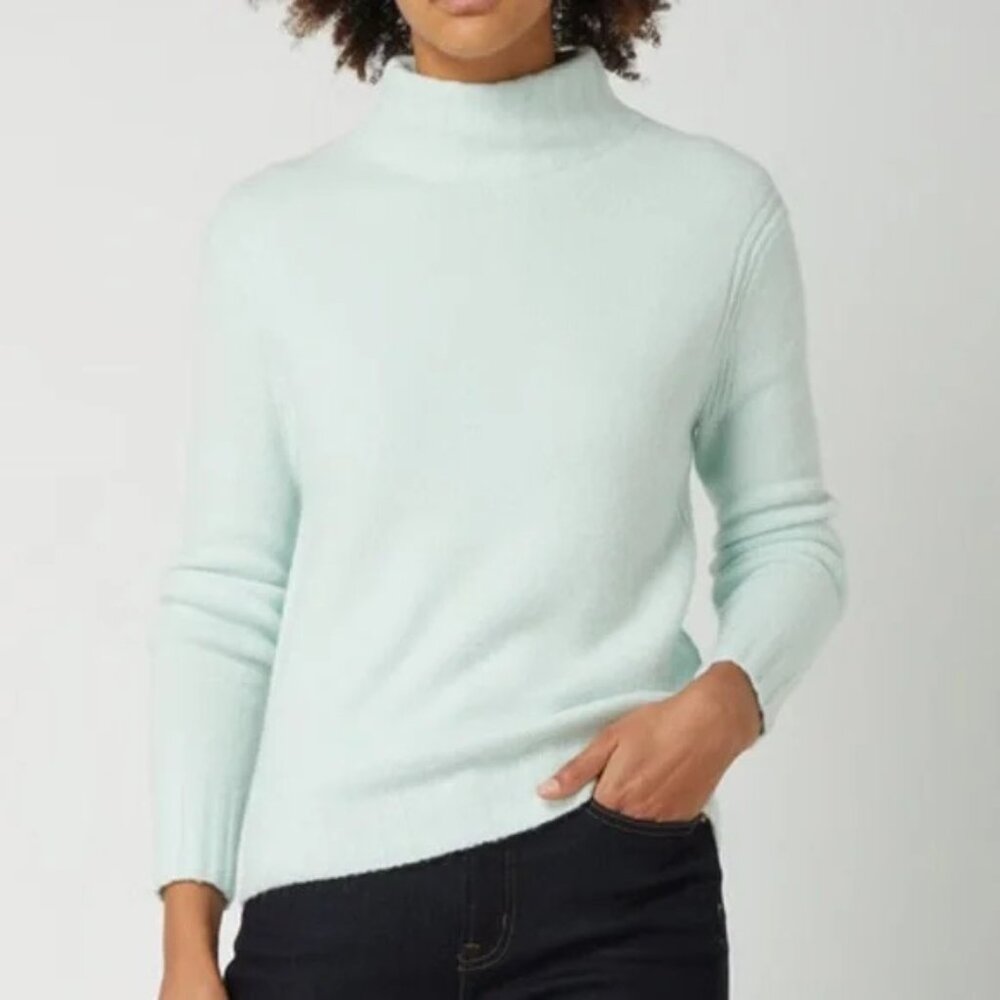 J Crew Sweater Mockneck Supersoft Yarn Merino Wool Mint Green Size Small